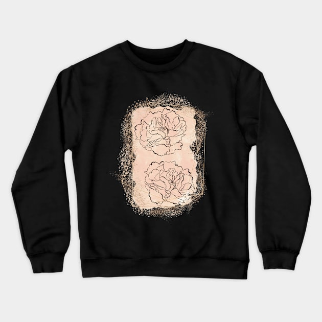 Golden Dust Roses Crewneck Sweatshirt by ElenaDanilo